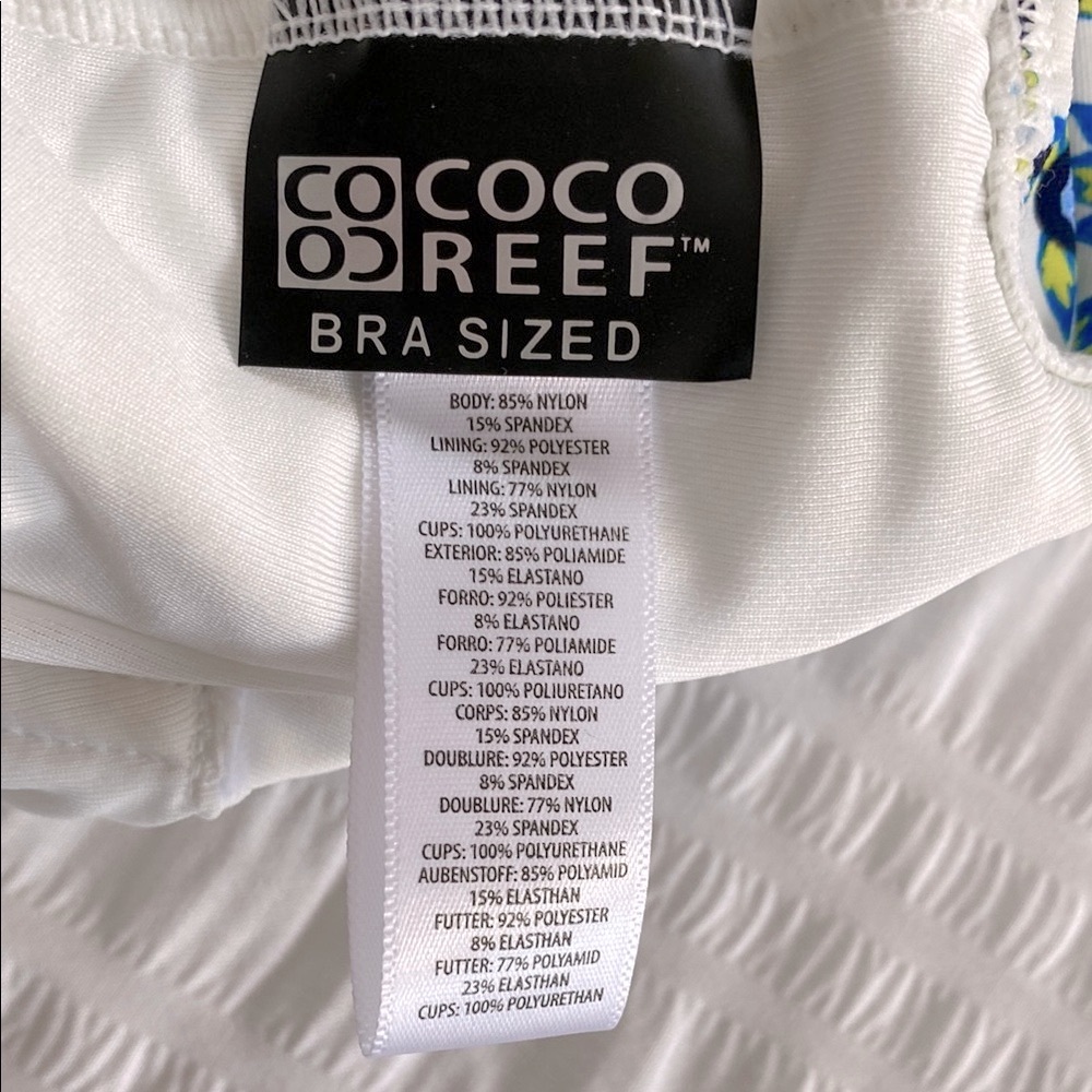 Coco Reef Blue Ruched Tie Front Crop Tank Top - Picture 10 of 13